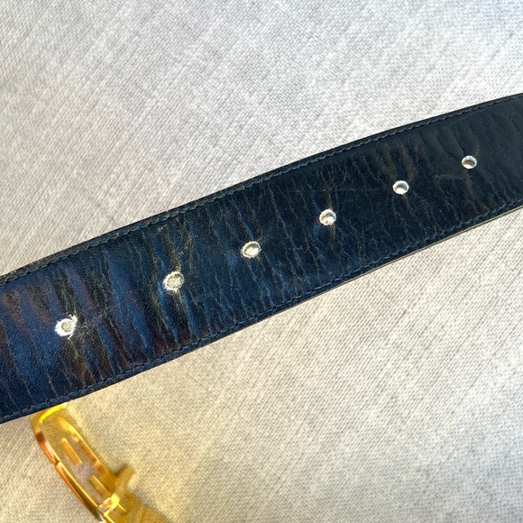 Gucci GG Gold Buckle Dark Blue Belt unisex - Picture 5 of 5
